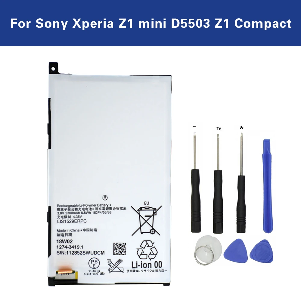 TAMEX Battery LIS1529ERPC For Sony Xperia Z1 mini D5503 Compact Top Quality Built-in Batterie 2300mAh+Repair Tool | Мобильные