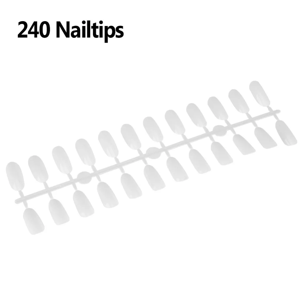 

Manicure Tools white 240 Tips/pack Nailtips Polish Gel Color Display Card Oval DIY Practice Nail Art False Tips Chart Palette