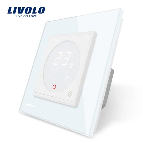 Livolo luxury Wall Touch Sensor Switch,Light Switch,smart switch,Crystal Glass,Power Socket,multifunctional sockets - Цвет: Thermostat Switch