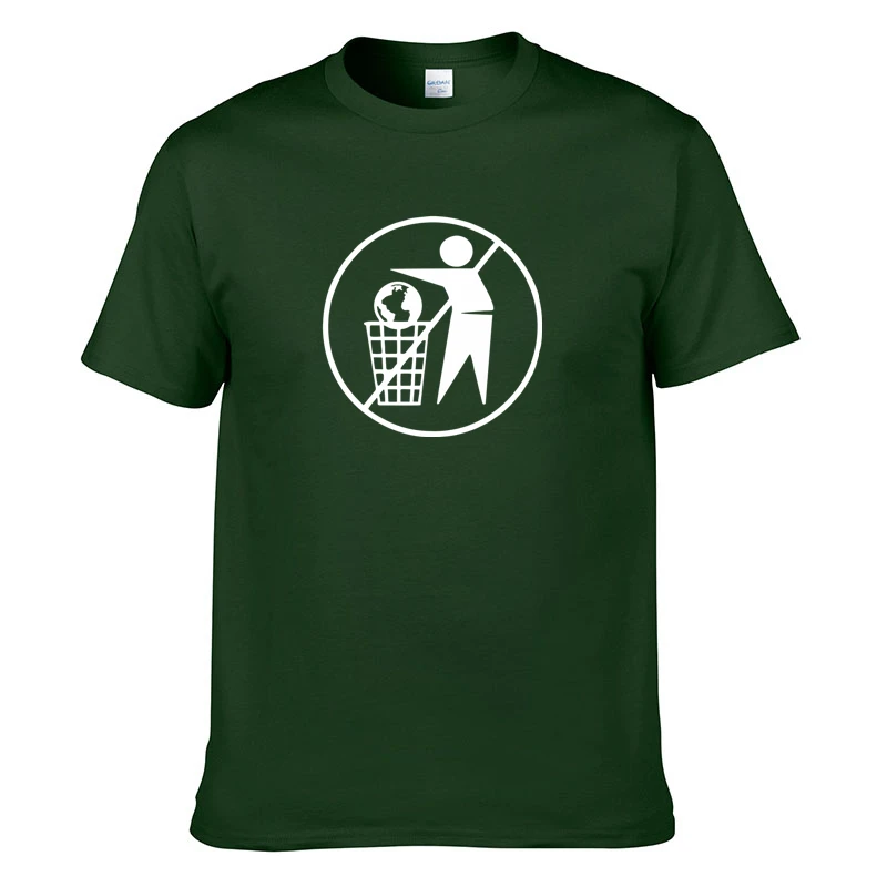 

Please Don't Trash The World. Environmental T-Shirt Protect Environment Propaganda T-Shirts Men's Casual Summer Cotton T-Shirts