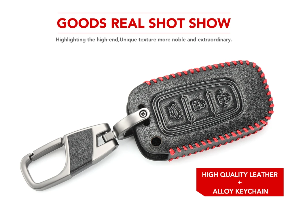 Leather Car Key Case Cover For KIA Sportage Optima Soul Azera Sorento Protection Key Shell Skin Bag Only Case