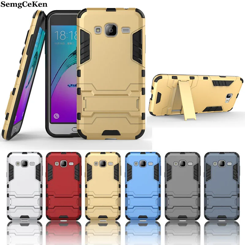 

SemgCeKen luxury original armor case for samsung galaxy j1 j3 j5 j7 2016 j510 j710 plastic hybrid shockproof phone back cover
