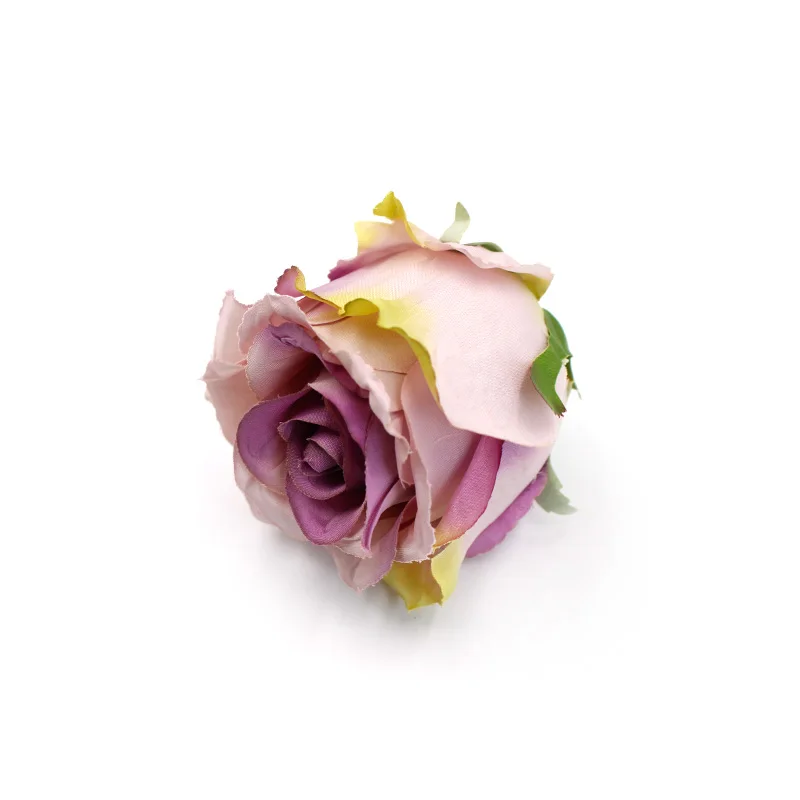 5 шт. искусственные розы шелковые головки цветов Декор имитация невесты букет для свадебной вечеринки декоративные для банкета искусственные цветы - Цвет: Champagne purple
