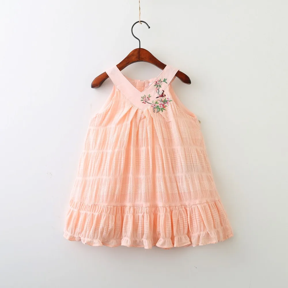 Princess Sleeveless Boutiques Clothes Children Spring Summer Flower