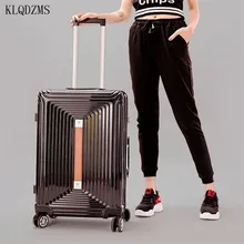 KLQDZMS 20/24 дюймов, роскошная Путешествия Чемодан ABS+ PC Сумки на колёсиках Чемодан Спиннер Для мужчин Женская тележка чемодан с колесиками