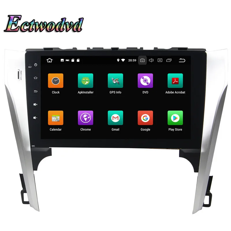 Cheap Ectwodvd Octa Core 4G RAM 64G ROM Android 9.0 Car Multimedia DVD Player GPS HeadUnit for Toyota Camry 2012 2013 3