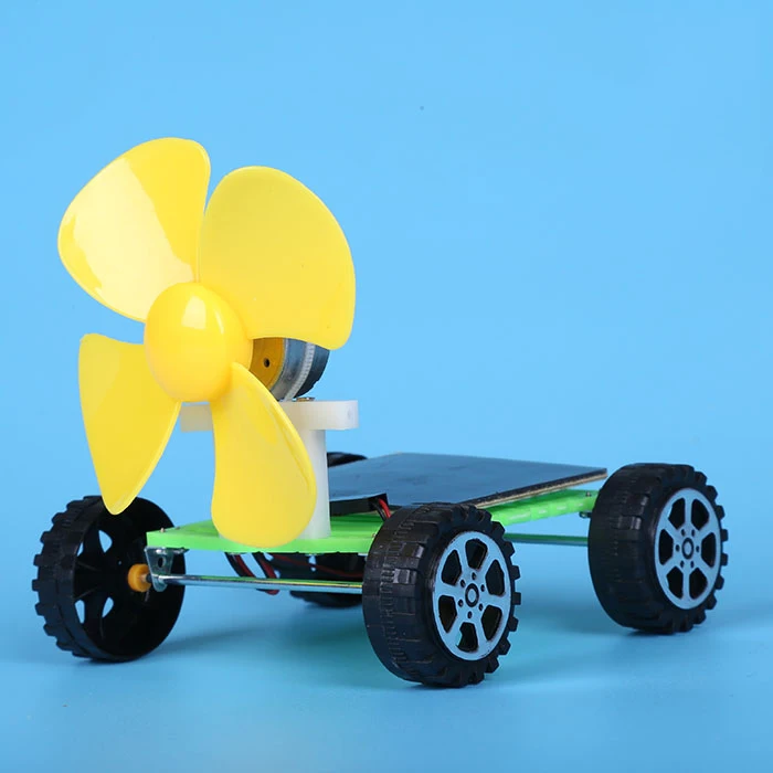 Children science physics experiment DIY technology solar wind car model