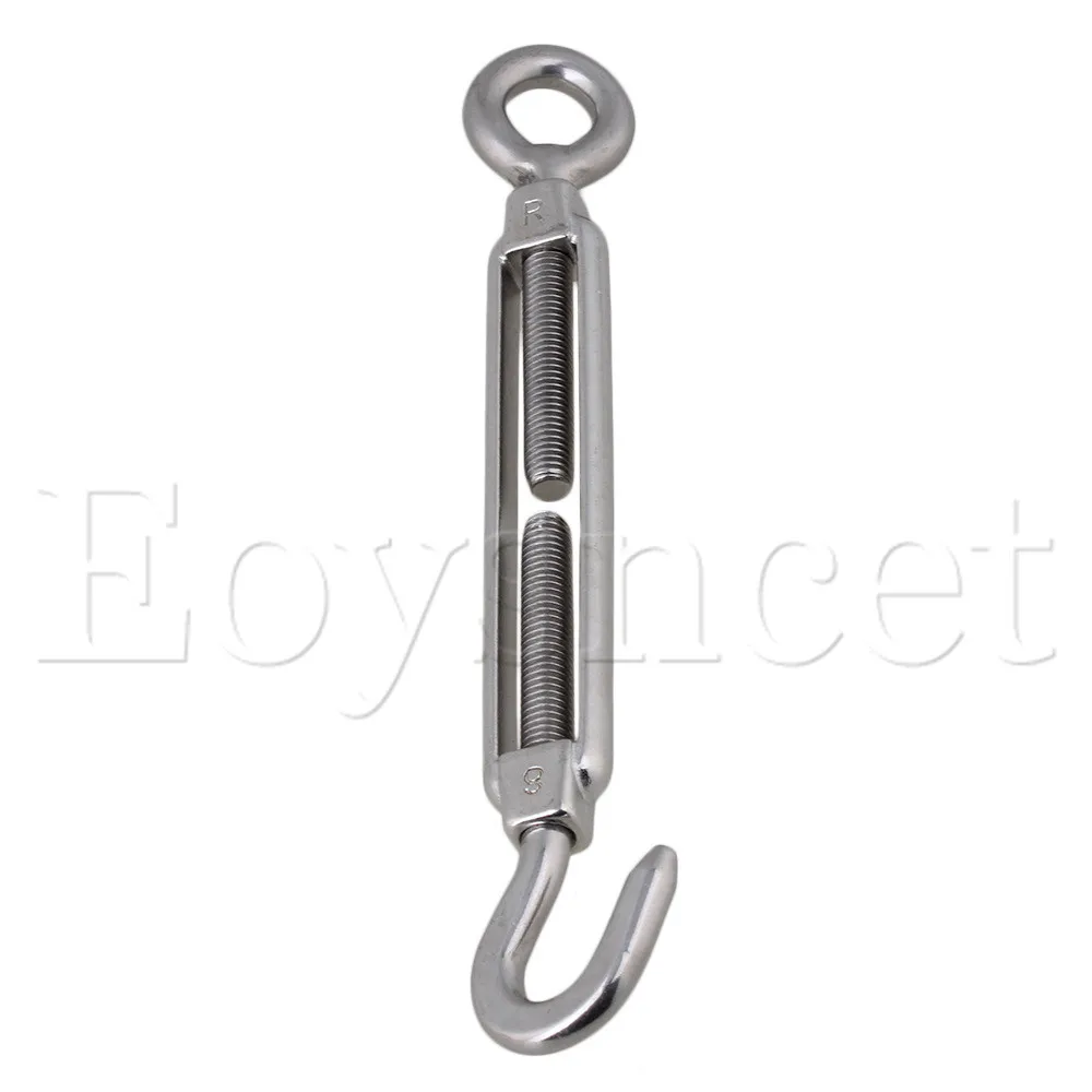 

Silver Stainless Steel 304 M8 Hook & Eye Turnbuckle 19cm Length