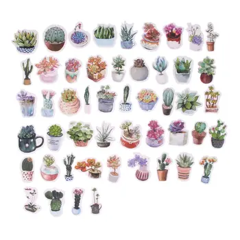 

50 pcs/pack Cute Succulent Plants Diary Paper Lable Sealing Stickers Crafts And Scrapbooking Decorative Lifelog DIY Stationer