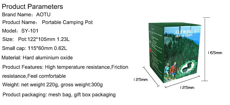 New Large Aluminum Pot Camping Stove Equipment Forlife Tea Pot Outdoor Camping Cookware Sets Single Nonstick Cookware Portable