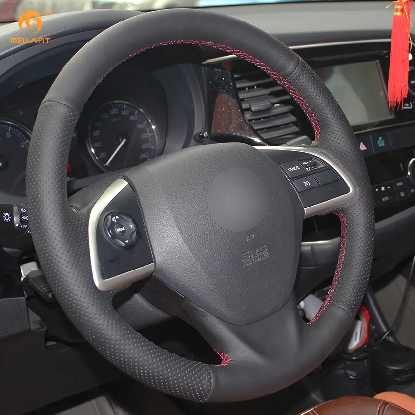 MEWANT черный чехол рулевого колеса автомобиля из искусственной кожи для Mitsubishi