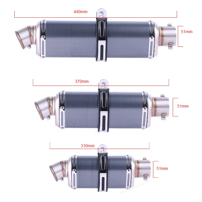 Motocicleta Universal de fibra de carbono de Escape silenciador de Escape de CBR600F NC700S/X NC750S/X CB750F CB600F CB750Four CBR600RR CB400