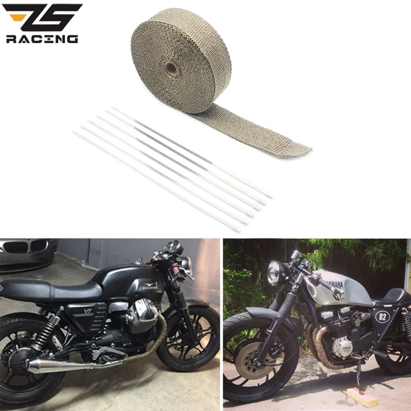 ZS Racing 5 м 10 15 мотоциклетная выхлопная Передняя труба термоизоляционная