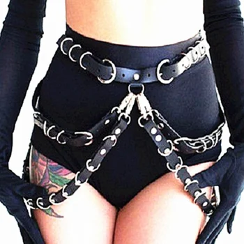 

PU Leather Body Harness Waist Belt for Women Punk Goth Leg Harness Garter Bondage Adjust Belt Fetish Goth Festival Rave Lingerie