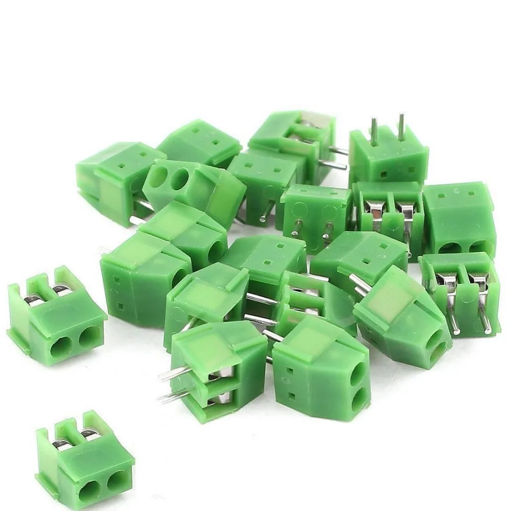 

100pcs 3.5mm Pitch 2 pin 2 way Straight Pin PCB Screw Terminals