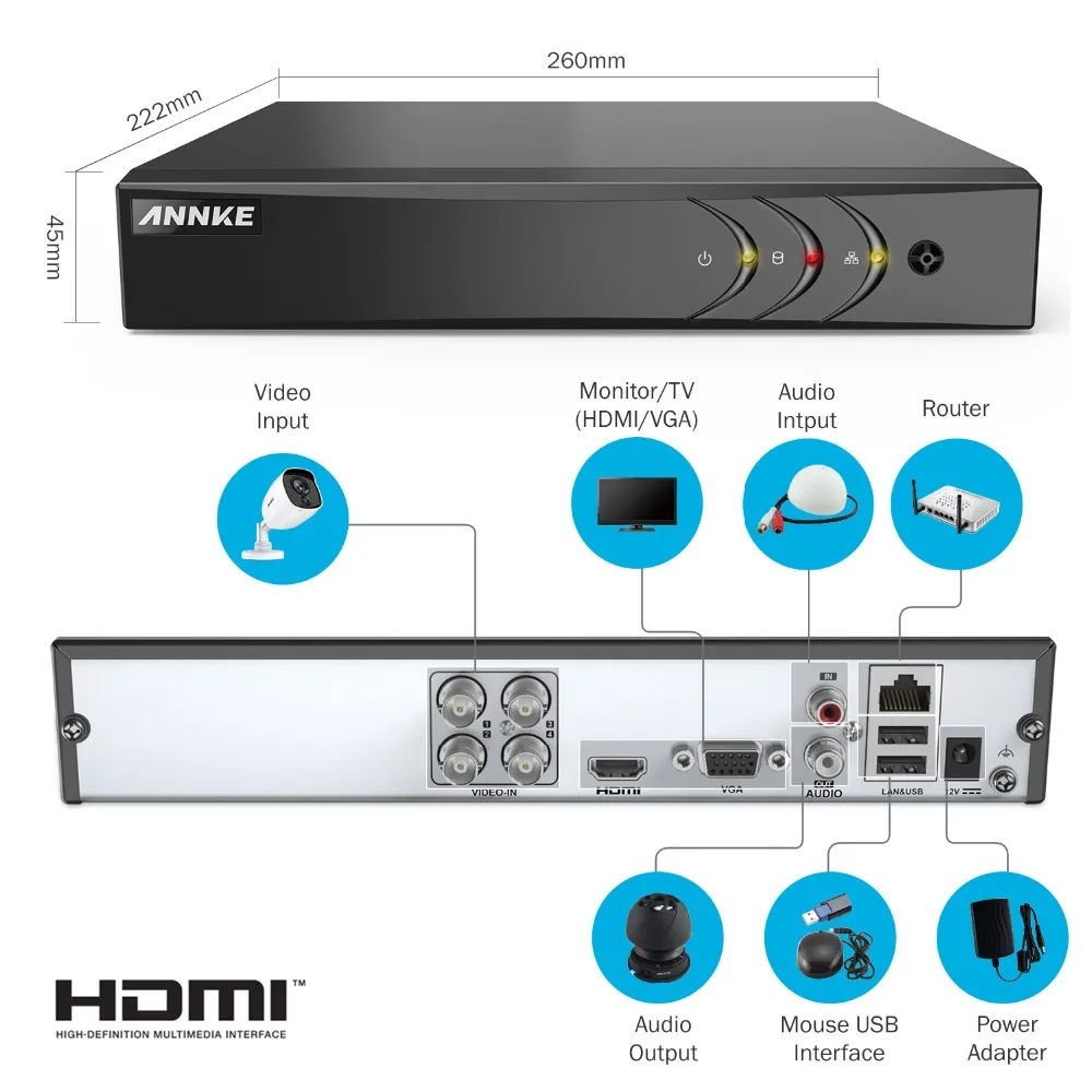 ANNKE Клиренс 4CH 3MP 5в1 камера безопасности Система HDMI DVR 4 шт. 3MP умная ИК купольная уличная Водонепроницаемая камера cctv TVI комплект