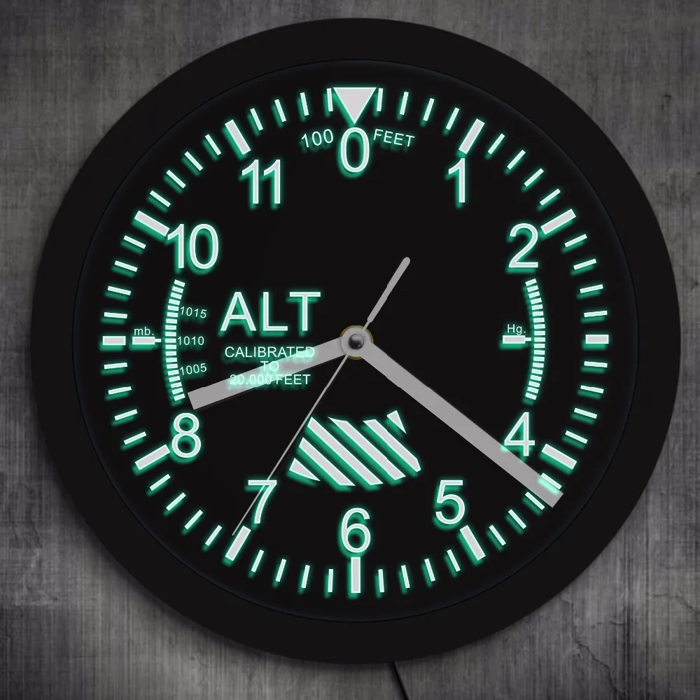 Altímetro letrero de neón Reloj de pared LED medidor de altitud seguimiento piloto avión Medición de altitud Reloj de pared moderno regalo Altímetro letrero de neón Reloj de pared LED medidor de altitud seguimiento piloto avión Medición de altitud Reloj de pared moderno regalo