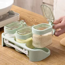 Кухонная стеклянная приправа коробка прозрачный приправа набор банок бытовой солонка приправа коробка WF4101035