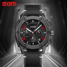 Роскошные брендовые DOM Новые мужские повседневные спортивные часы мужские модные деловые водонепроницаемые кварцевые наручные часы обратного отсчета мужские часы