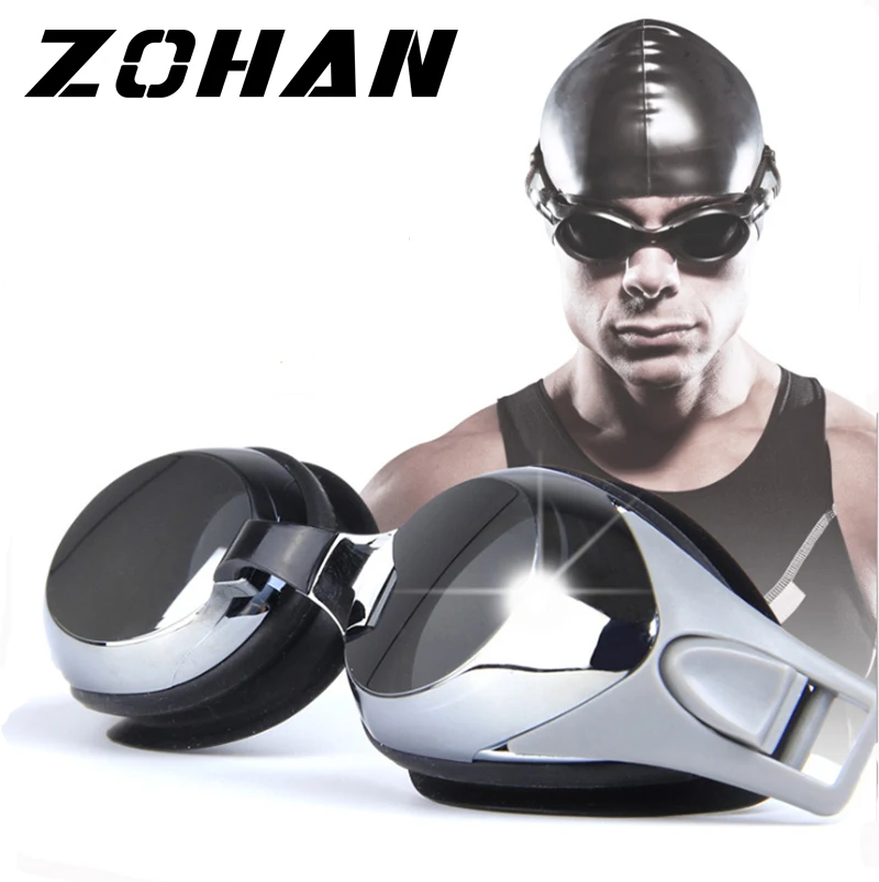 

Electroplating Swimming goggles Myopia Men and women Anti-Fog professional UV Waterproof silicone arena Pool swim eyewear Adult