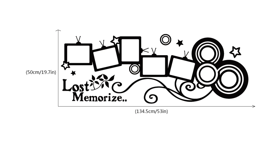 Lost memories family photo frames wall sticker