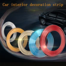 2 m/5 m interior Do Carro decoração Adesivos linha de console do painel da porta Gap modificação brilhante faixas Decorativas para BMW audi