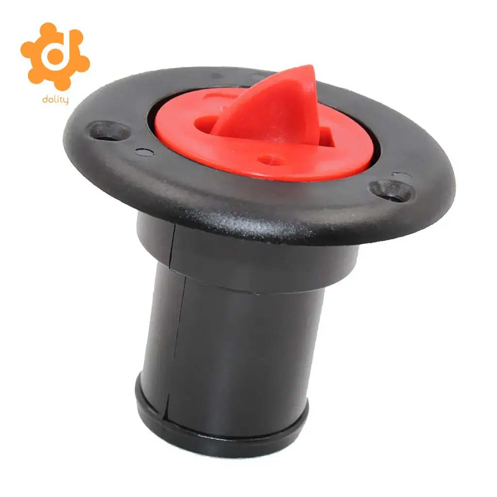 MagiDeal Black Nylon 38mm 1 1/2' Fuel Gas Deck Filler & Red Cap Flush Mount for Boat