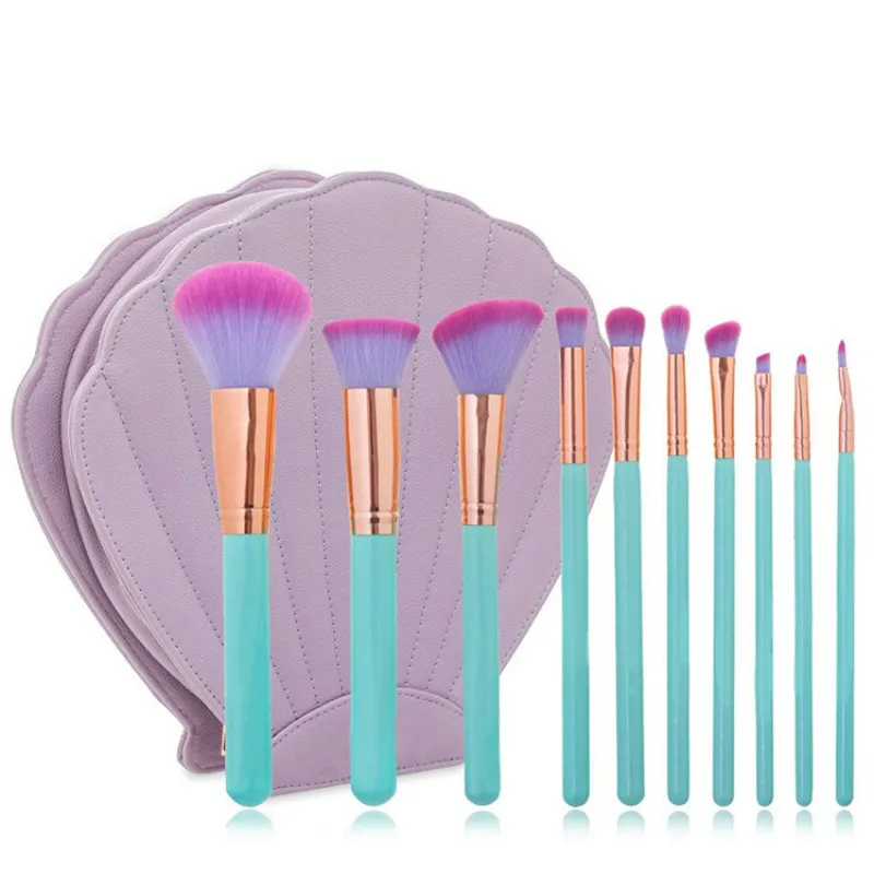 

10pcs Heart Shell Brush Set Unicorn Professional Makeup Brushes Set Powder Foundation Eye shadow Brush