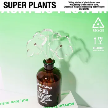 

Plastic flowers plastic love creative gifts acrylic flowers photo props fake flowers home decoration accessories modern vase