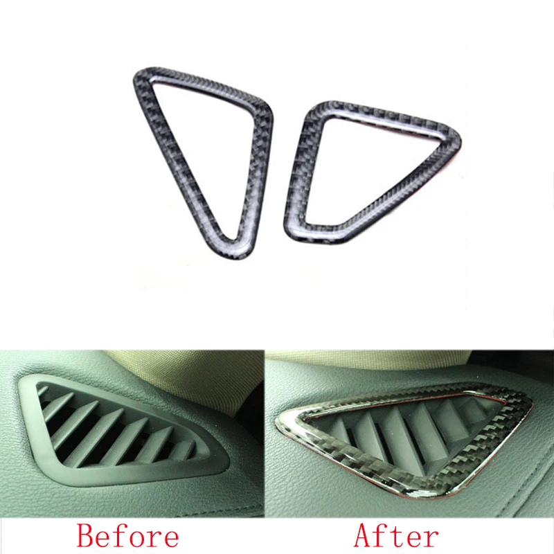 car accessories 2x 100% Carbon Fiber Front Air Vent Outlet Frame Cover Trim For BMW X6 F16 2015-2017 &amp X5 F15 2014-2017 | Автомобили и