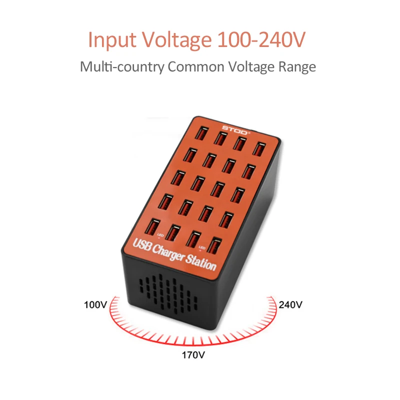 STOD мульти порт 20 USB зарядная станция 90 Вт высокой мощности Светодиодный светильник быстрые драйверы для iPhone iPad samsung huawei Nexus Mi адаптер переменного тока