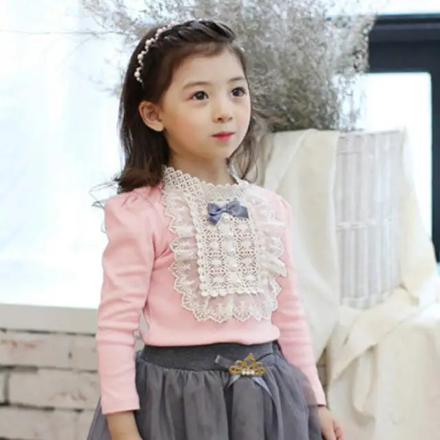New 2020 Spring Fall Winter School Girls Shirts Kids White Long Sleeve Lace Bow Girl Tops And Blouse Baby Toddler Clothes JW3258 6