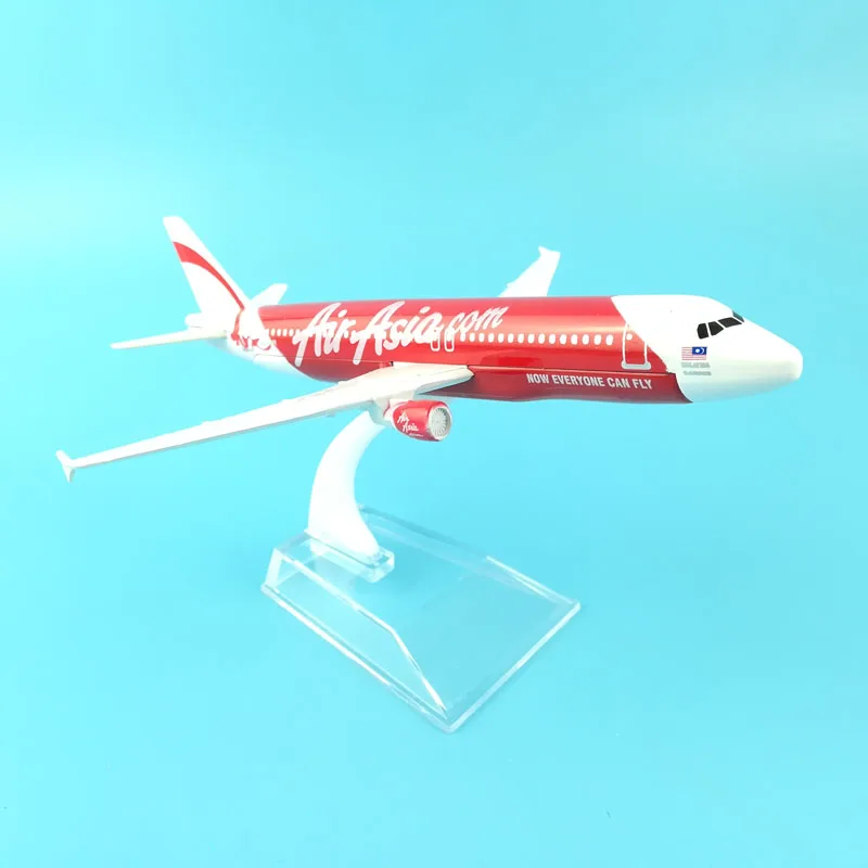  FREE SHIPPING 16CM A320 AIR ASIA METAL ALLOY MODEL PLANE AIRCRAFT MODEL TOY AIRPLANE BIRTHDAY GIFT