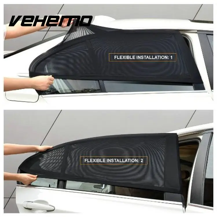 

2Pcs Car Sunshade Curtain Car Window Mosquito Net Black Canopy Sun UV Protection Shield Auto Car Accessories Drop