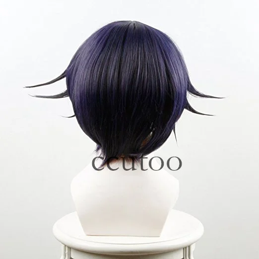 Ccutoo Danganronpa V3: Killing Harmony Ouma Kokichi 35 см черный фиолетовый микс короткие косплей парики термостойкие синтетические полные волосы
