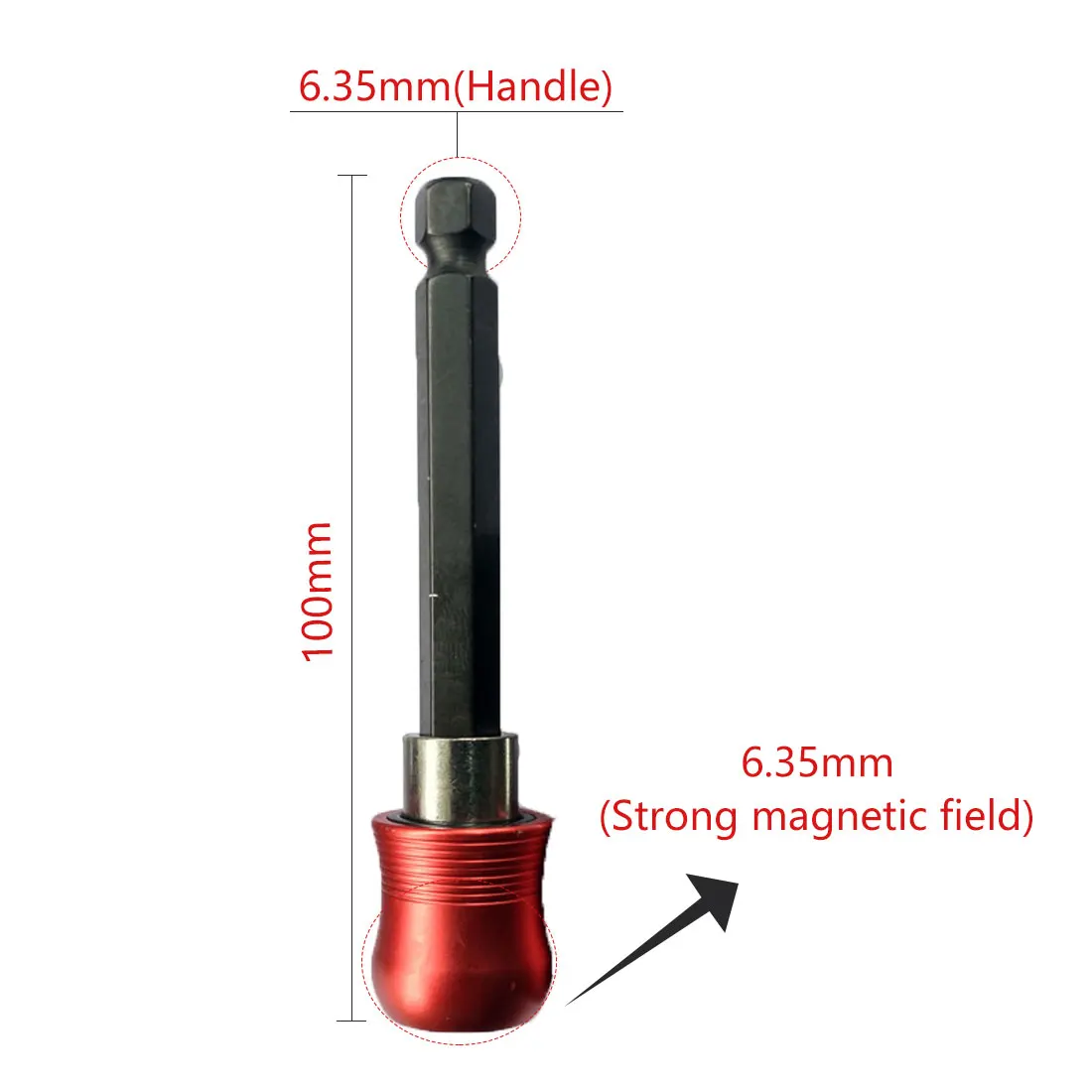 Удлинитель для бит красный 60/100 мм 1/4 дюйма шестигранный хвостовик БЫСТРОРАЗЪЕМНАЯ Отвертка Держатель для бит удлинитель стержня