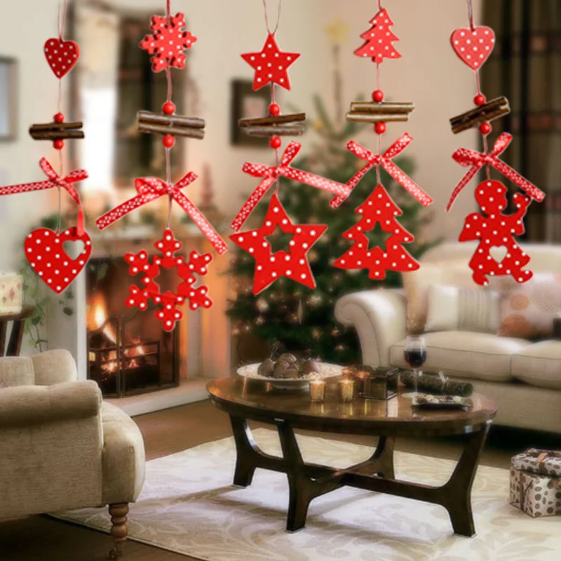 1 шт. милые Рождественские елки снежинки Звездный колокол украшения деревянные подвесные Подвески рождественские вечерние украшения для дома рождественские товары для декора Navidad