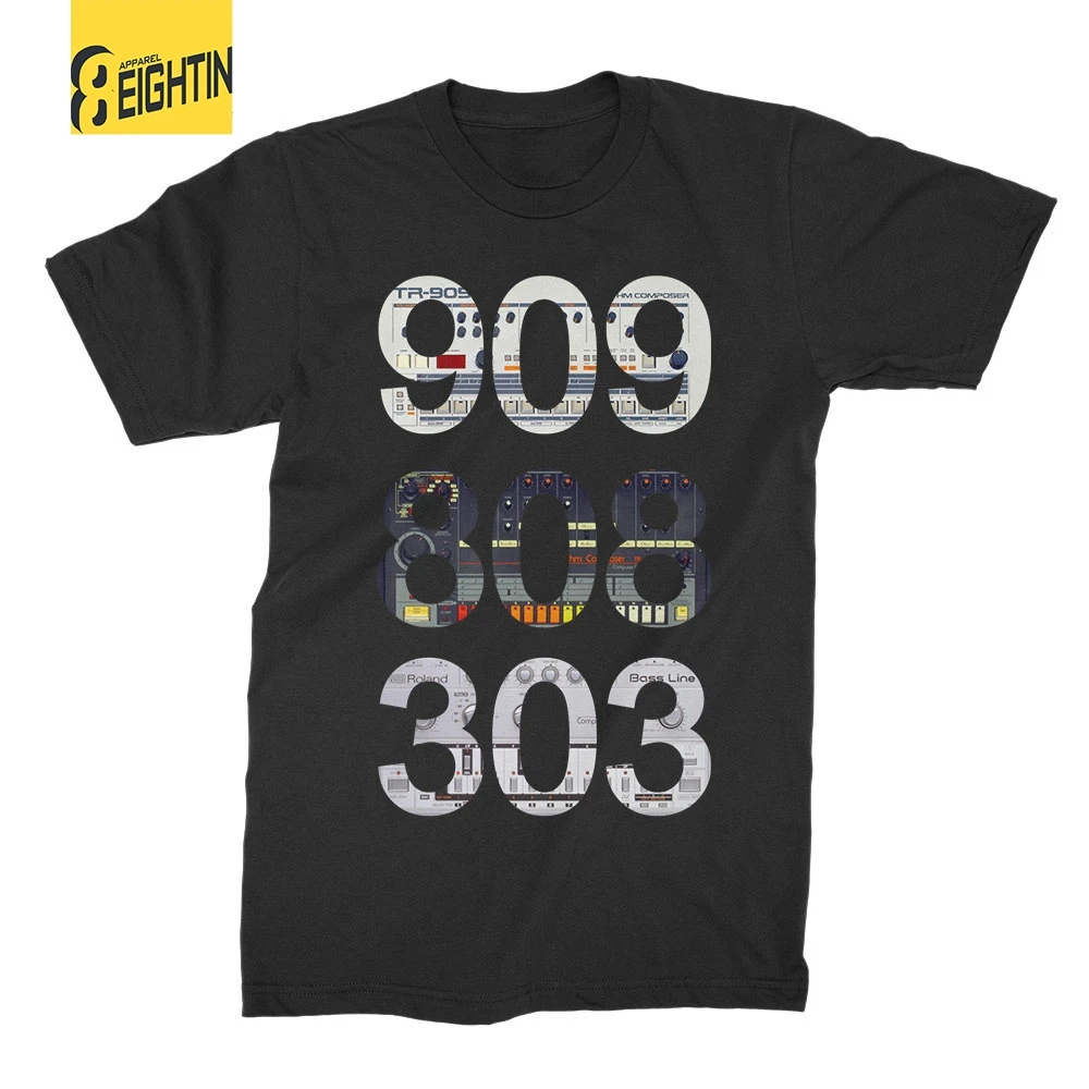 Roland 909 808 303 Classic Synth Drum Machine T Shirt Men Clothing 100% Cotton Short Sleeve Tops Crew Neck Printed Tees Roland 909 808 303 Classic Synth Drum Machine T Shirt Men Clothing 100% Cotton Short Sleeve Tops Crew Neck Printed Tees