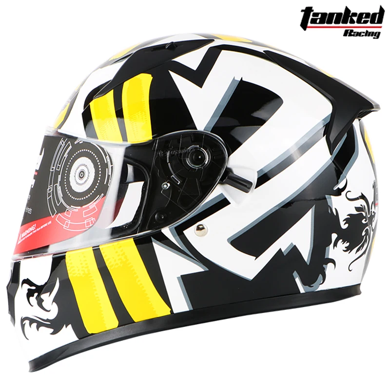 Бренд moto rcycle полный шлем для взрослых мужские cascos capacete мотоциклетный шлем moto cross шлемы с двойными линзами T129 - Цвет: 6