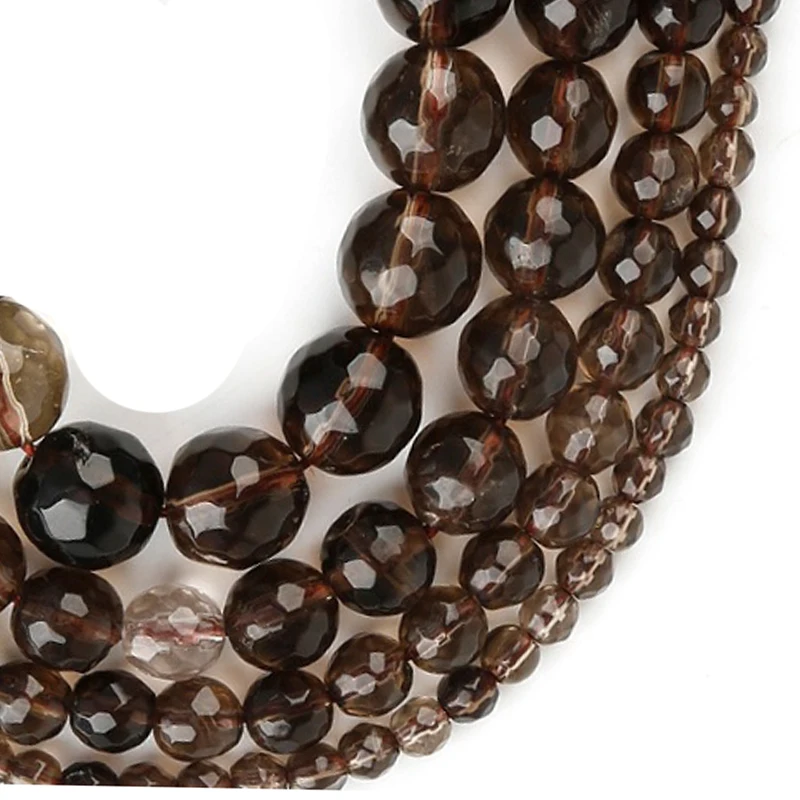 

4-14mm AAA Natural Faceted Smoky Quartzs Beads For Jewelry Making beads 15'' DIY Beads Necklace Bracelets For Women Trinket Gift