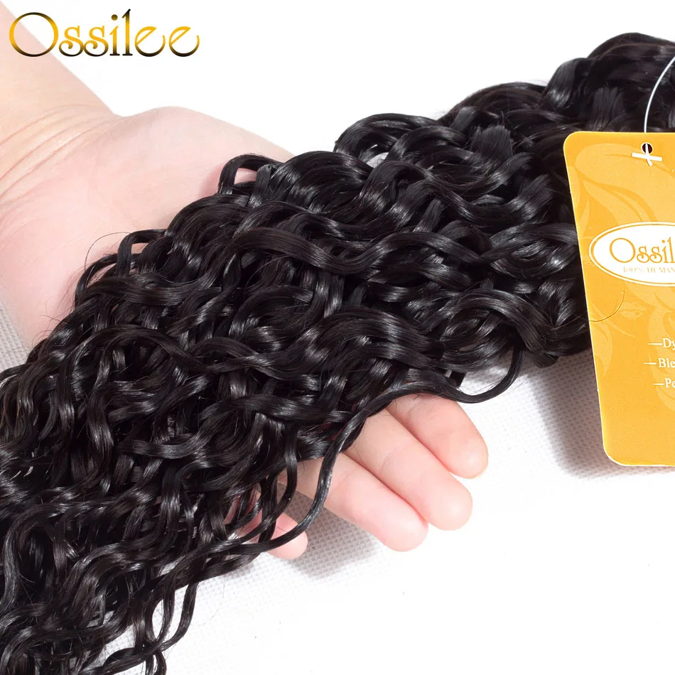 Ossilee Water Wave Bundles Brazilian Hair Weave Bundles Human Hair Bundles Natural Black Color NonRemy Hair Extentions 1/3/4Pcs Ossilee Water Wave Bundles Brazilian Hair Weave Bundles Human Hair Bundles Natural Black Color NonRemy Hair Extentions 1/3/4Pcs