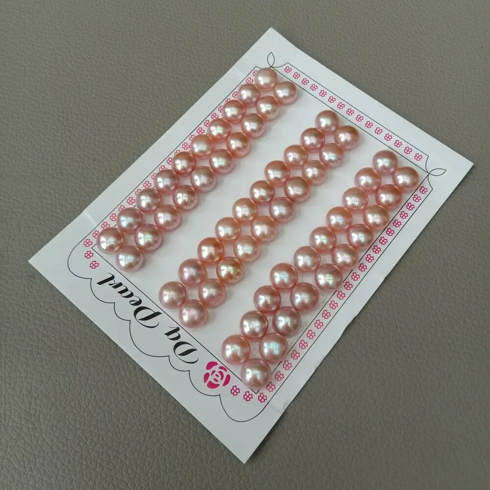 

30 Pairs FRESHWATER Cultured Purple PEARL HALF DRILLED Semi Round 8-8.5mm