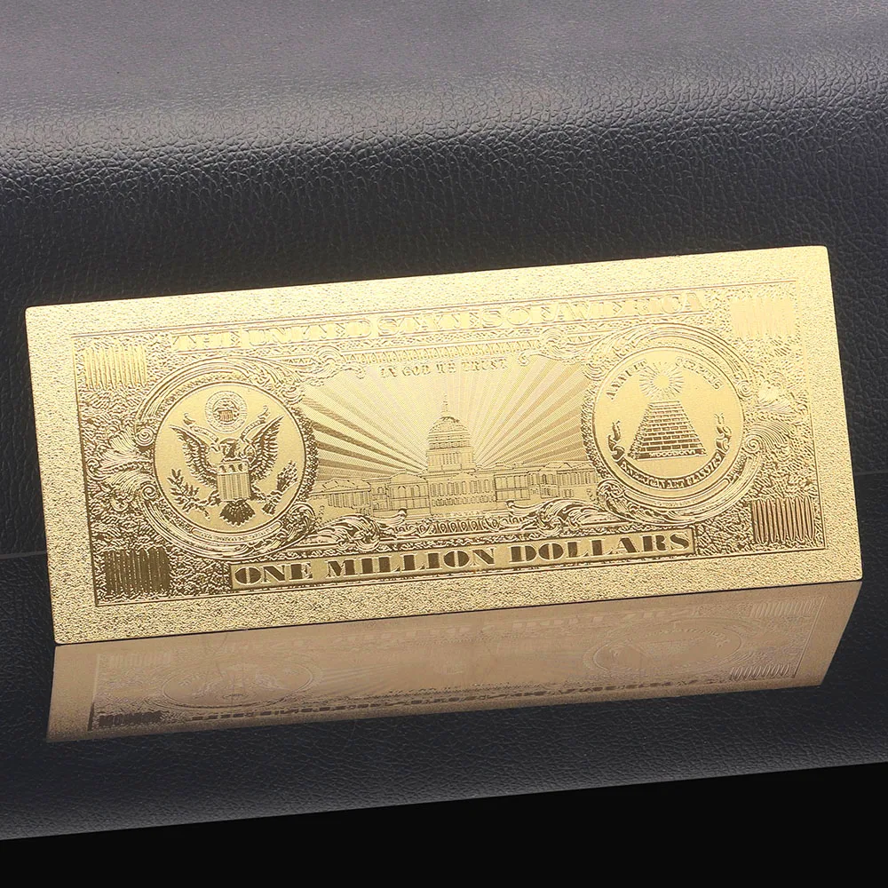 

Home Decor Paper Money Souvenir America USD One Million Dollar Gold Banknote In 99.9% Gold Foil Bill Replica for Collection