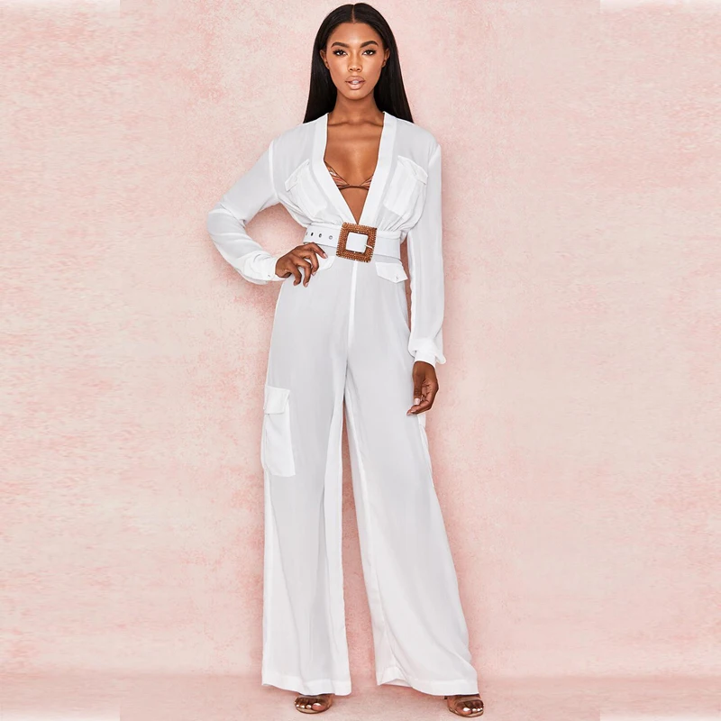 

New style plus size women rompers chic summer white jumpsuit 2019 top quality sexy romper oversize design elegant Party Jumpsuit