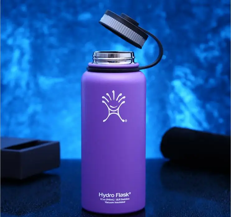 

New Arrivals Best-Selling Hydro Flask With 32 OZ Stainless Steel Outdoor Vacuum Heat Preservation Pot Water Bottles Purple Color