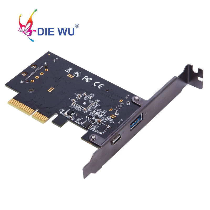 DIEWU PCI Express PCIe к usb type A Тип C Riser card adapter SATA 15pin разъем питания TXB052