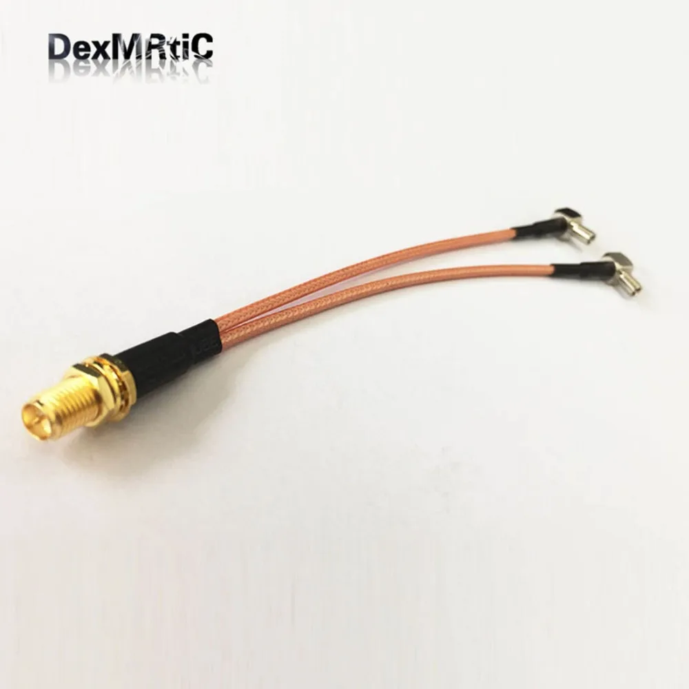 1 шт. RP SMA женский Джек 2X TS9 мужской сплиттер-сумматор RG316 коаксиальный кабель 15 см для huawei USB модем
