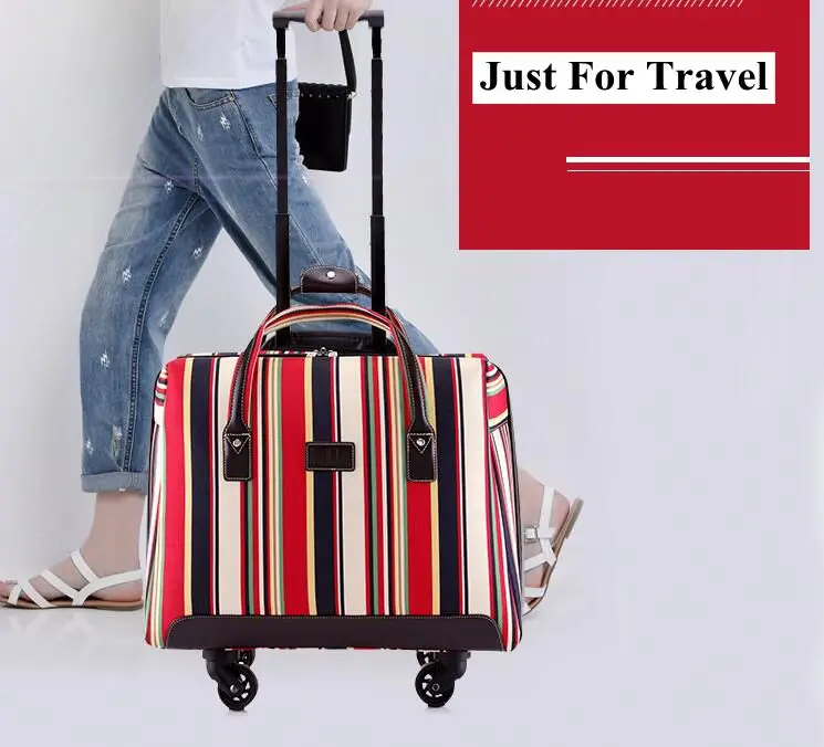 Женская сумка на колесиках, сумка для ручной клади, рюкзак на колесиках, 18 дюймов, дорожные сумки, чемодан, Портативная сумка