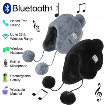 

2020 Bluetooth Hat Bluetooth Beanie with Headphone with Control Panel Removable Headset Music Cap Stylish for for Girls and Boys
