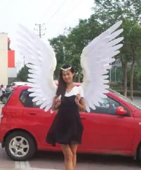 

nice fashion classic lingerie shows angel white feathers wings model catwalk shows auto shows props feathers wings